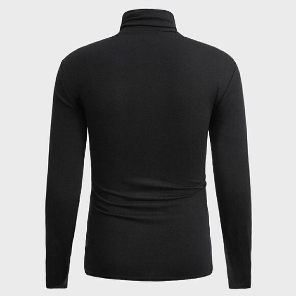 Black Mens High Neck Tee - Picture 2 of 4